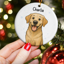 Cute Dog - Crayon Version - Personalized Ceramic Ornament