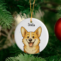 Cute Dog - Crayon Version - Personalized Ceramic Ornament