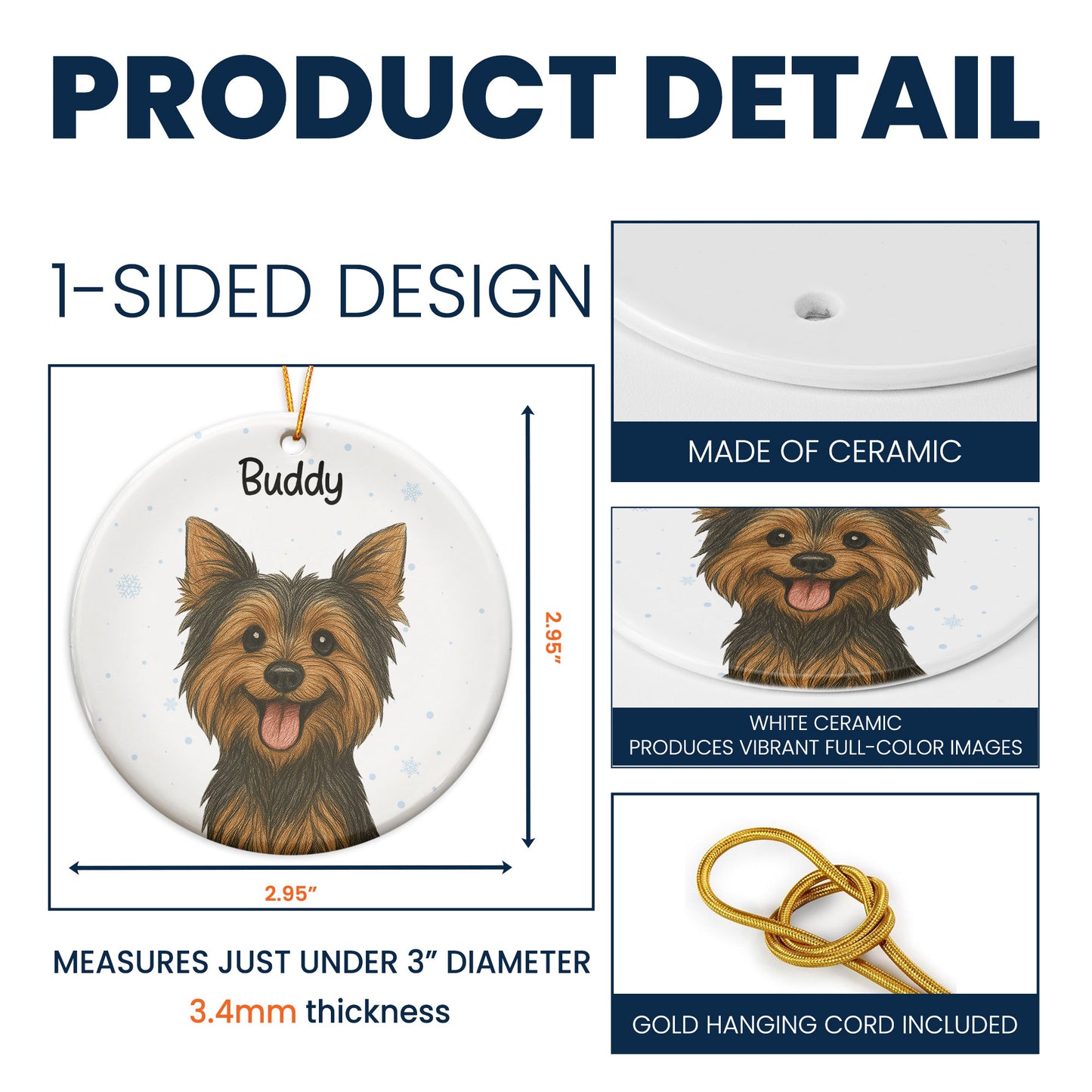 Cute Dog - Crayon Version - Personalized Ceramic Ornament