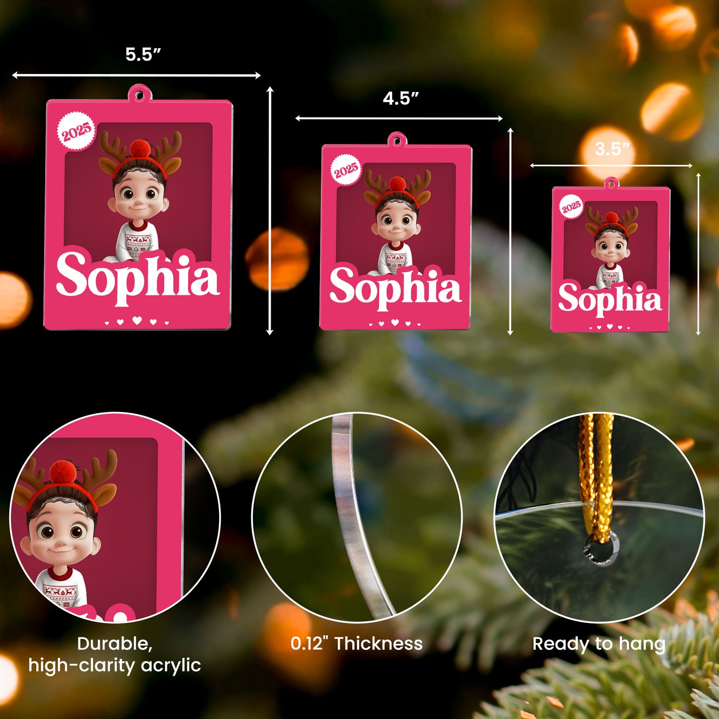 Cute Kids - Personalized Acrylic Ornament