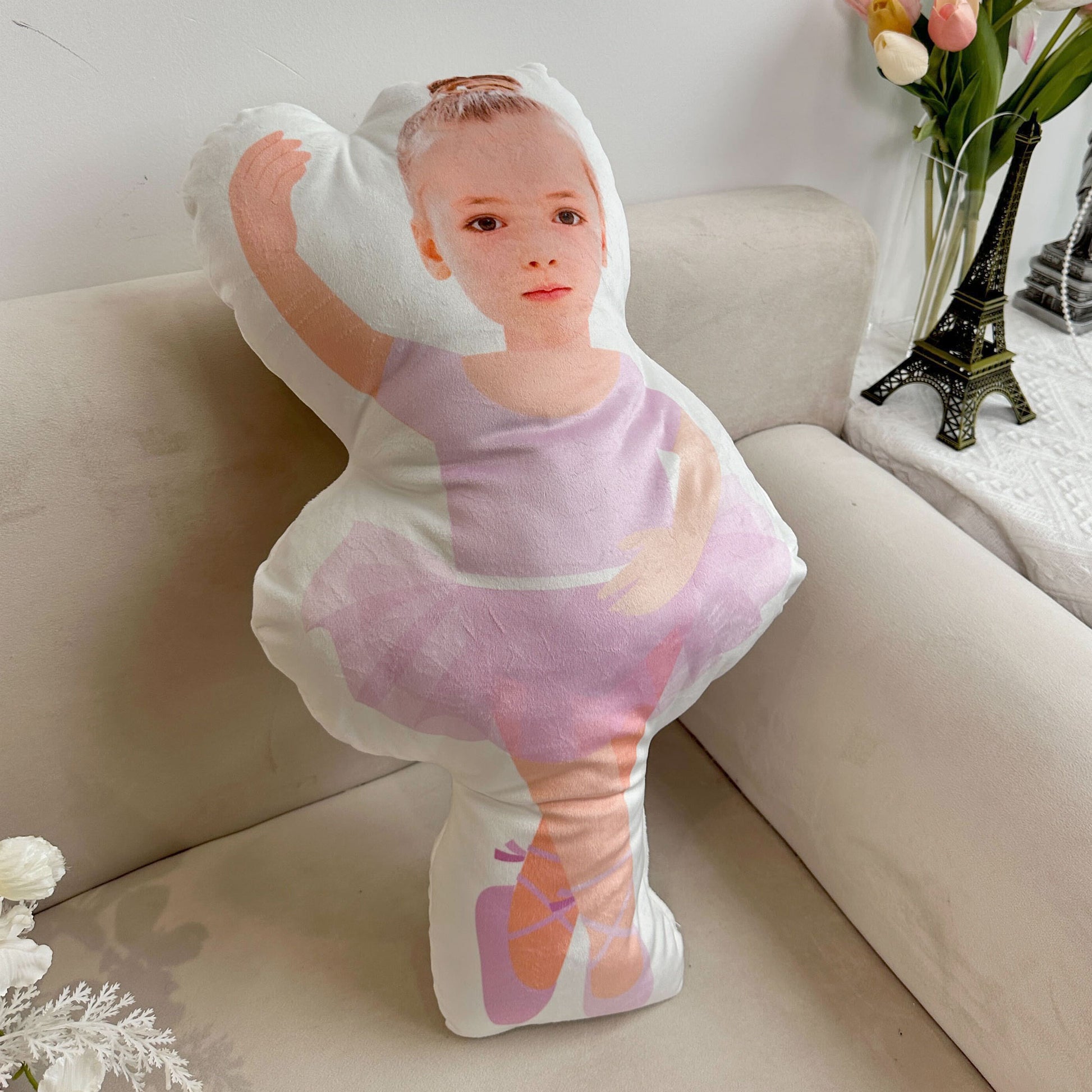 Cute Little Ballerina - Personalized Photo Custom Shaped Pillow