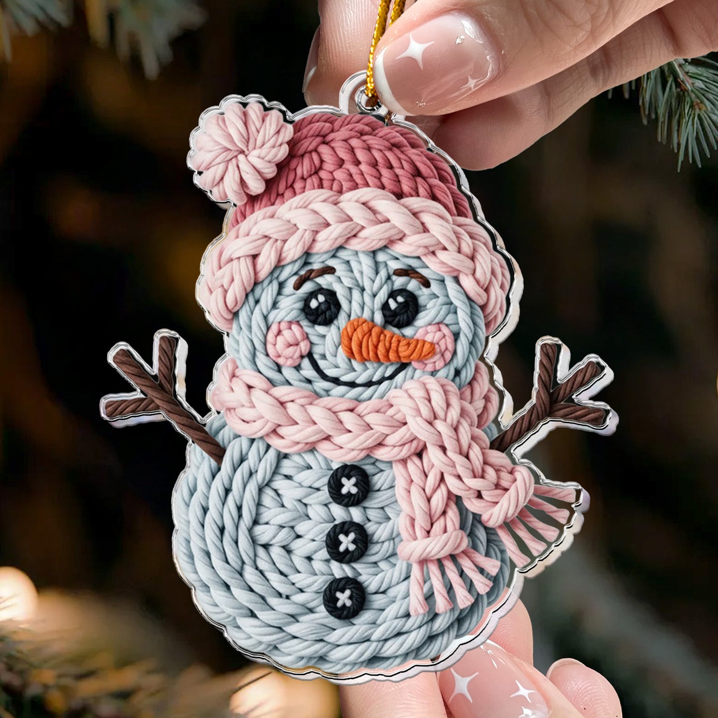 Cute Snowman 2D Flat - Acrylic Ornament