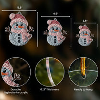 Cute Snowman 2D Flat - Acrylic Ornament