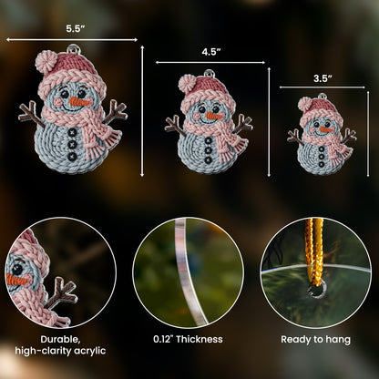Cute Snowman 2D Flat - Acrylic Ornament
