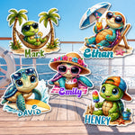 Cute Turtle - Cruise Door Signs Stateroom Decor Cruising Family Vacation - Personalized Magnet