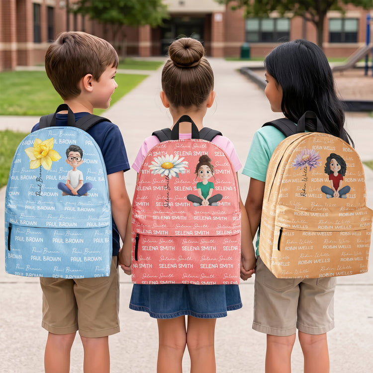 Cute-Cartoon-Birth-Flower-With-Name-Pattern-Personalized-Backpack-1