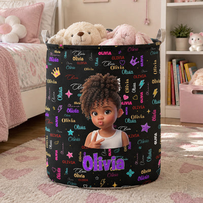 Cute Cartoon Custom Name - Personalized Basket