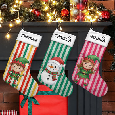 Cute Character Custom Name Christmas - Personalized Stocking