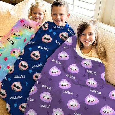 Cute Dumpling Custom Name - Personalized Blanket