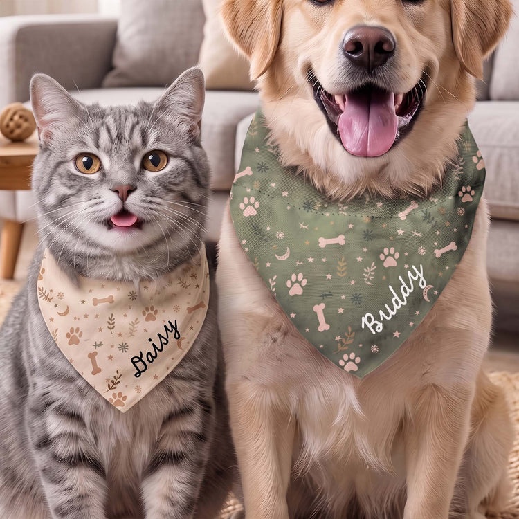 Cute-Gift-For-Pet,-Gift-For-Pet-Owner-Lovely-Pattern-Personalized-Bandana-Collar-2
