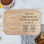 We Woof You Every Day - Custom Engraved Wooden Tea & Biscuit Board