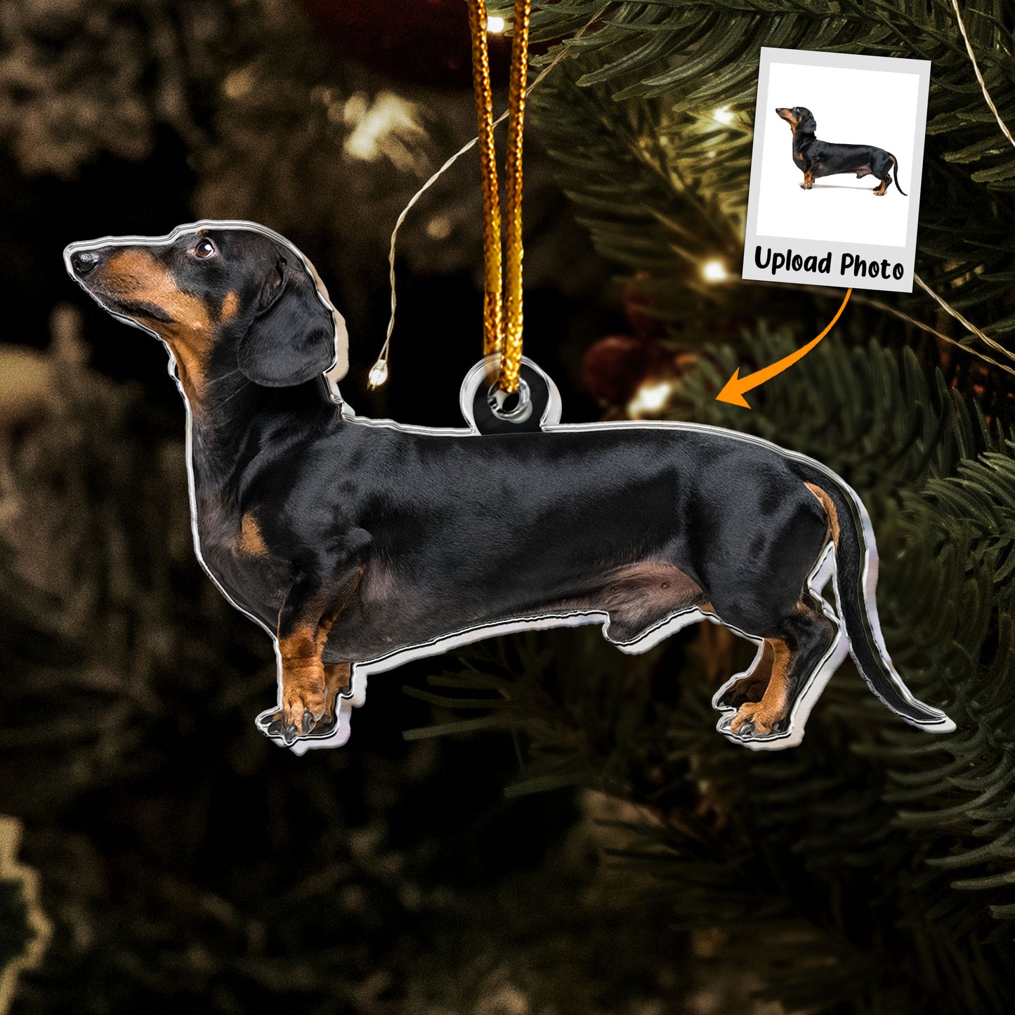 Dachshund Christmas Decorations - Personalized Acrylic Photo Ornament