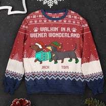 Dachshund Through The Snow - Personalized Ugly Sweater