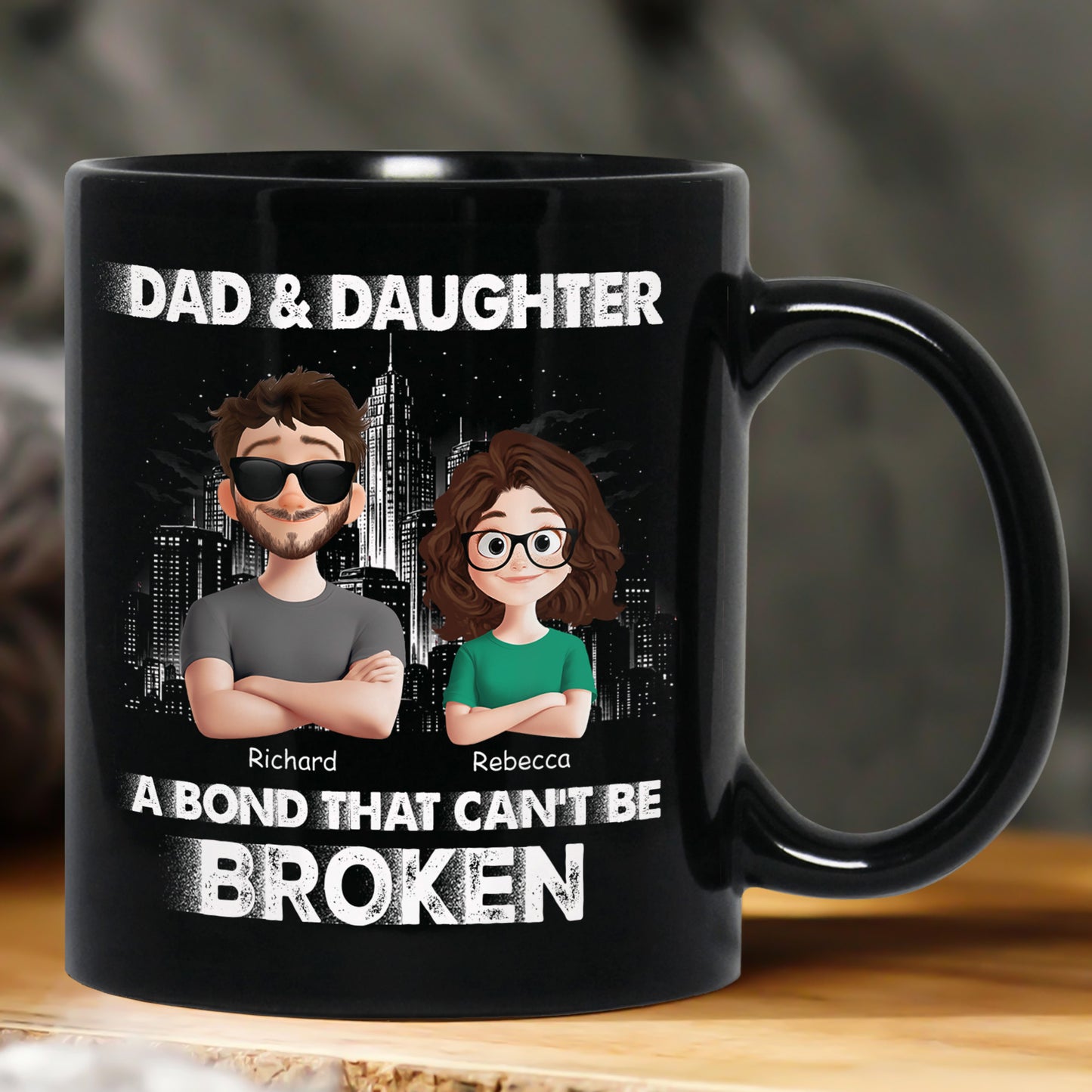 Dad And Daughters, Sons - A Bond That Can't Be Broken - Personalized Mug