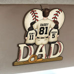 Dad Baseball Team - Personalized Wooden Car Visor Clip