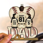 Dad Baseball Team - Personalized Wooden Car Visor Clip