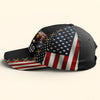 Dad Est American Flag Rustic With Kids&#39; Names - Personalized Classic Cap