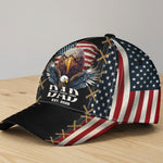 Dad Est American Flag Rustic With Kids' Names - Personalized Classic Cap
