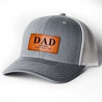 Dad Est - Personalized Leather Patch Hat