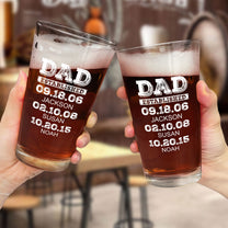 Dad Established Custom Name Father's Day Gift - Personalized Beer Glass