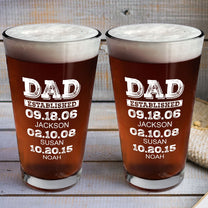 Dad Established Custom Name Father's Day Gift - Personalized Beer Glass