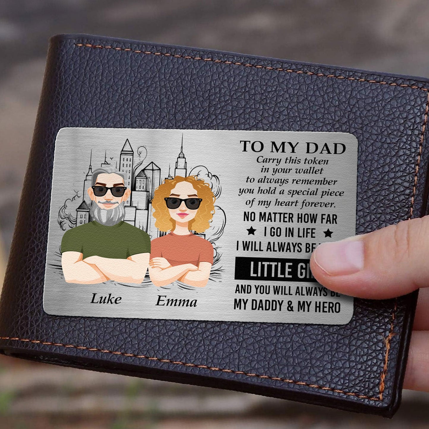 Dad Gift Carry This Token In Your Wallet - Personalized Aluminum Wallet Card