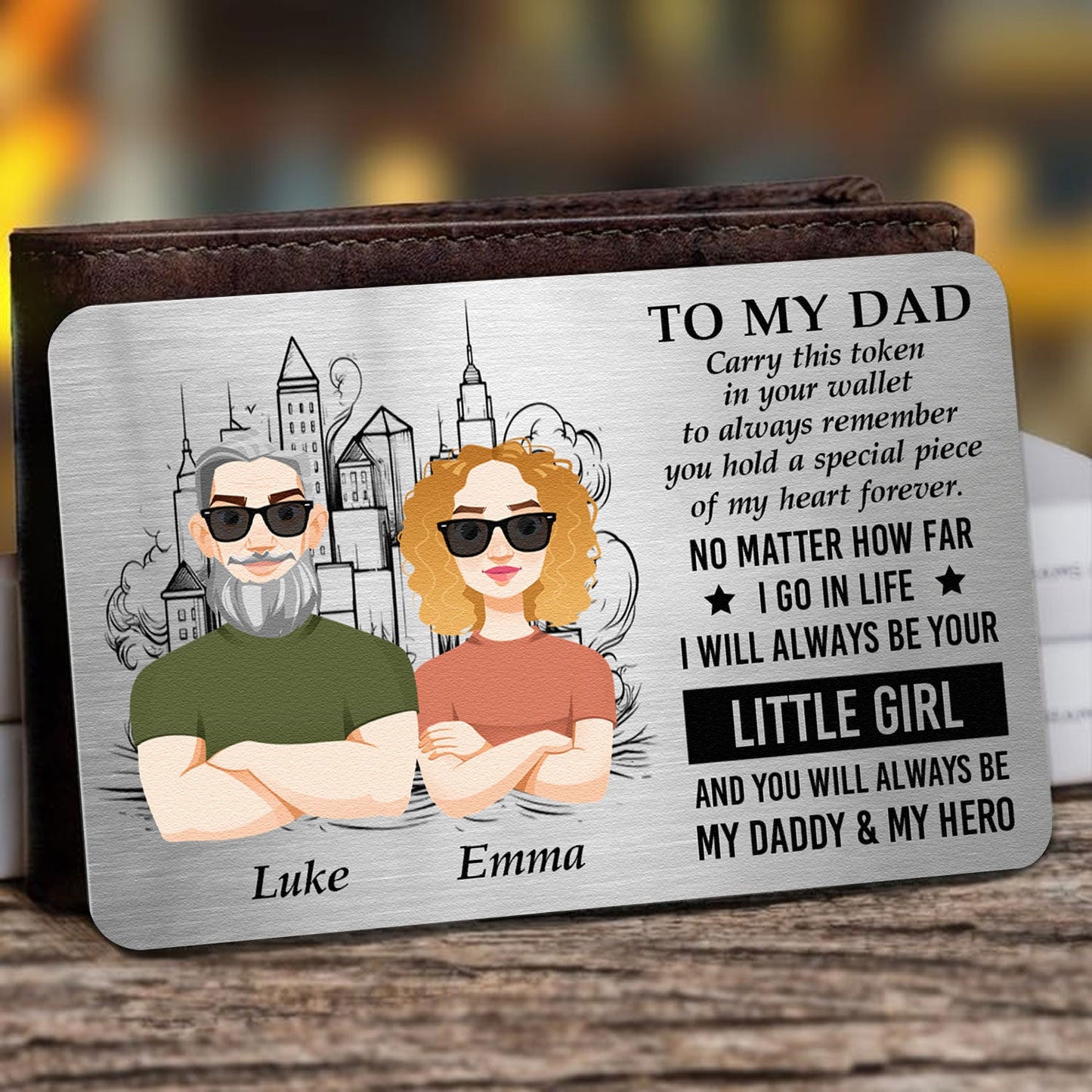 Dad Gift Carry This Token In Your Wallet - Personalized Aluminum Wallet Card