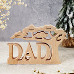 Dad Grandpa Tree Custom-Engraved Names - Personalized Wood Carving Plaque