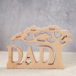 Dad Grandpa Tree Custom-Engraved Names - Personalized Wood Carving Plaque