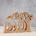 Dad Grandpa Tree Custom-Engraved Names - Personalized Wood Carving Plaque