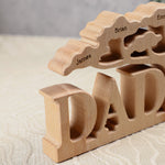 Dad Grandpa Tree Custom-Engraved Names - Personalized Wood Carving Plaque