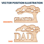 Dad Grandpa Tree Custom-Engraved Names - Personalized Wood Carving Plaque