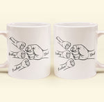 Dad Hand Bumps Custom Kids' Names - Personalized Mug