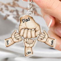 Dad Hand Bumps - Personalized Acrylic Keychain