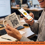 Dad Joke Every Day Interactive QR Funny Mug - Gifts For Dad, Coworkers, Friends Who Love Dad Jokes - Personalized Mug