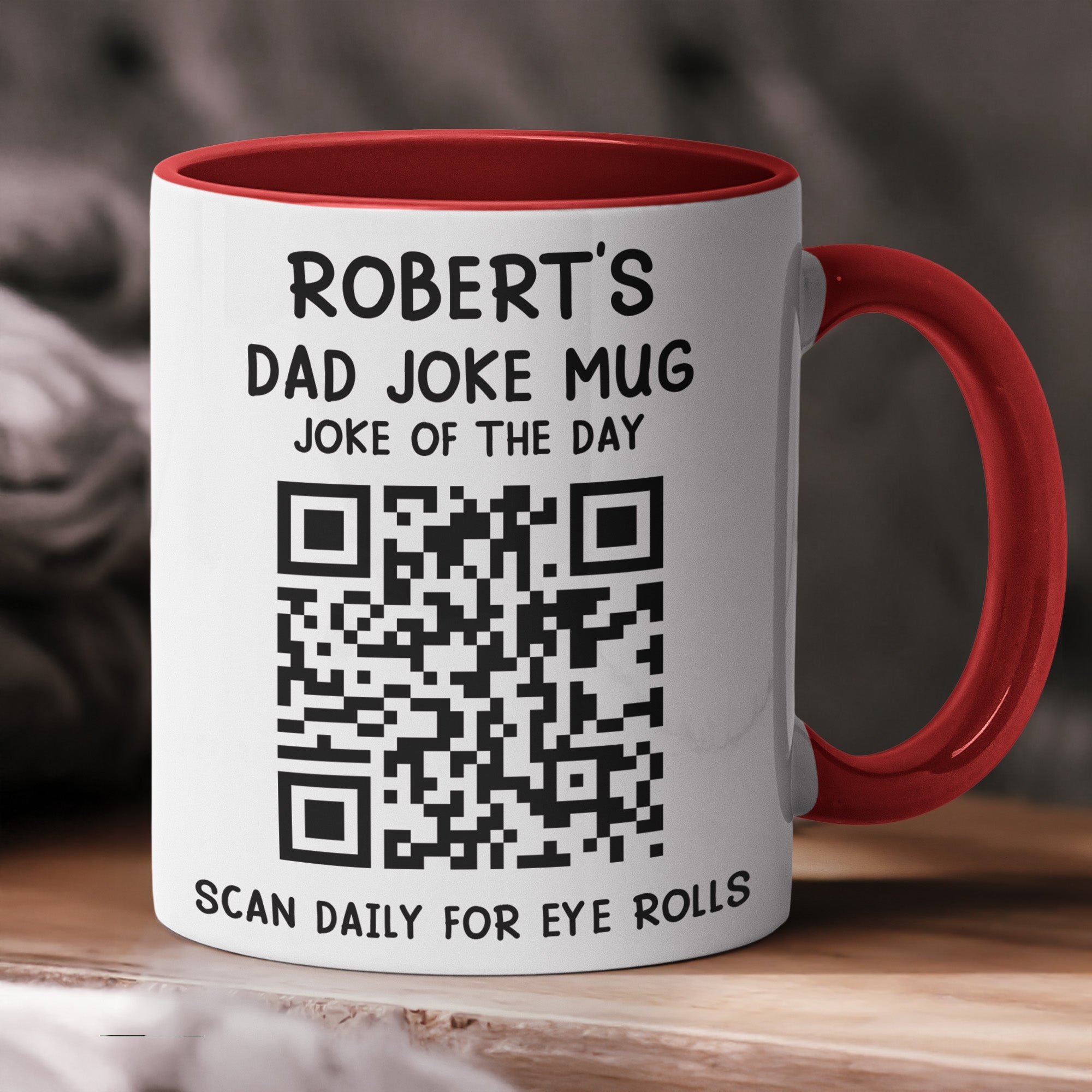 Dad Joke Every Day Interactive QR Funny Mug - Gifts For Dad, Coworkers, Friends Who Love Dad Jokes - Personalized Mug