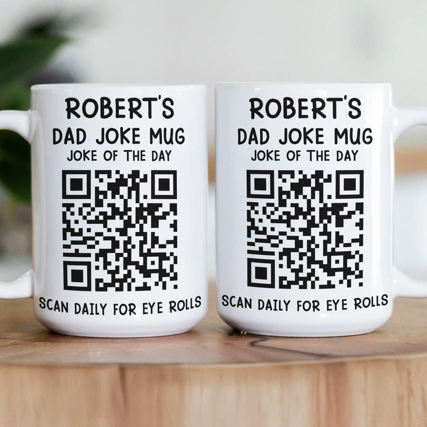 Dad Joke Every Day Interactive QR Funny Mug - Gifts For Dad, Coworkers, Friends Who Love Dad Jokes - Personalized Mug