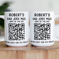 Dad Joke Every Day Interactive QR Funny Mug - Gifts For Dad, Coworkers, Friends Who Love Dad Jokes - Personalized Mug