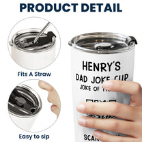 Dad Joke Every Day Interactive QR Funny Cup - Gifts For Dad, Coworkers, Friends Who Love Dad Jokes - Personalized Tumbler