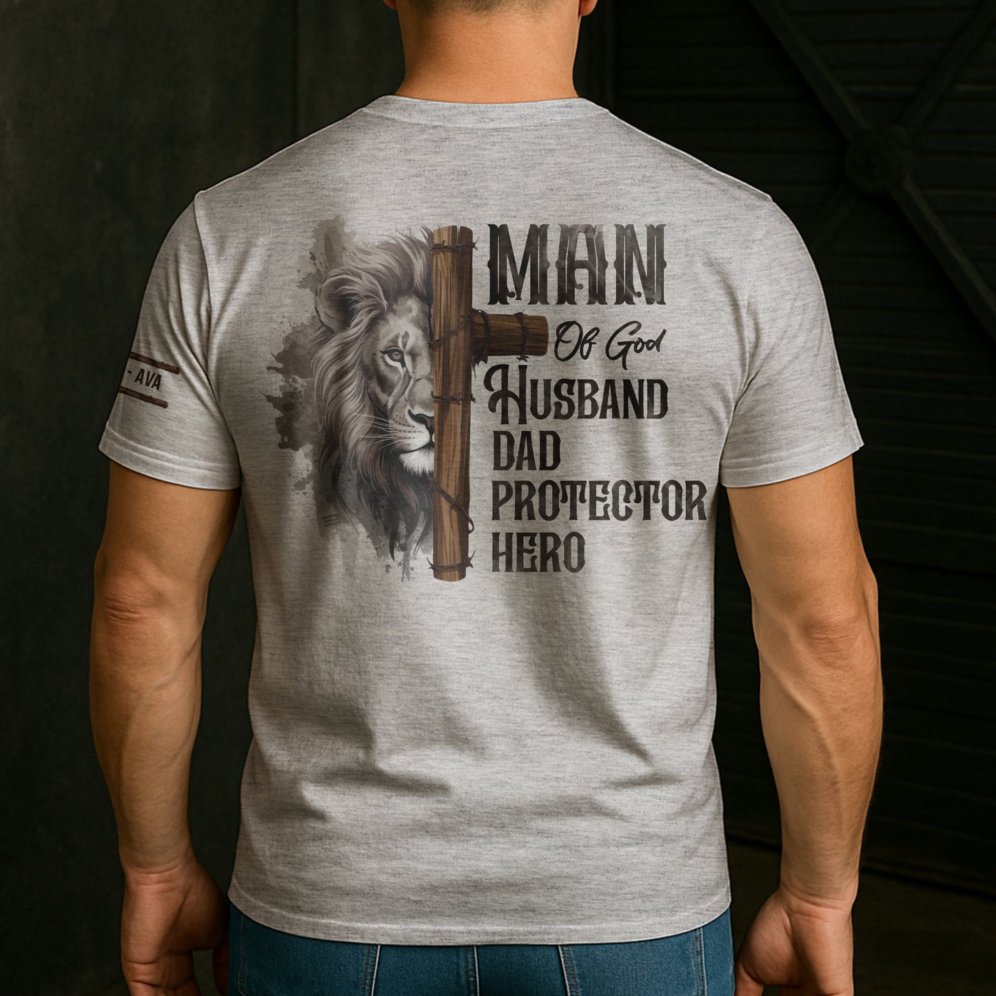Dad Man Of God - Personalized Back Printed Shirt