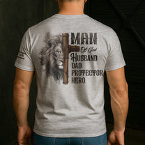 Dad Man Of God - Personalized Back Printed Shirt