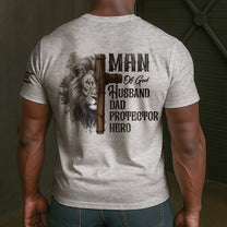 Dad Man Of God - Personalized Back Printed Shirt