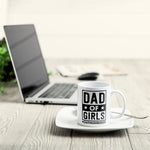 Dad Of Girls #Outnumbered - Personalized Mug - Christmas Birthday Gift For Dad - From Son, Daughter