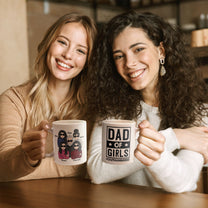 Dad Of Girls #Outnumbered - Personalized Mug - Birthday, Christmas Gift For Father, Daddy, Dad, Girl Dad