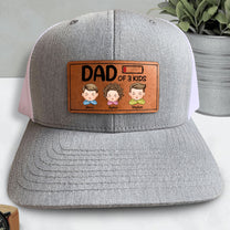 Dad Of Kids - Personalized Leather Patch Hat