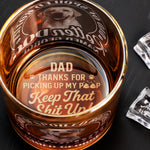 Dad Of Spoiled Rotten Dog Thanks For Picking Up My Poop - Personalized Whiskey Glass With Photo