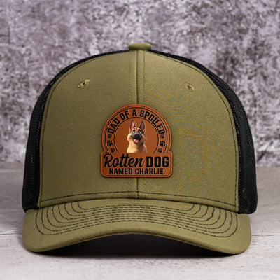 Dad Of Spoiled Rotten Dogs - Dog Lovers - Personalized Leather Patch Hat