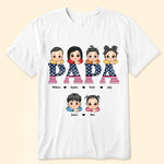 Dad Papa Vintage American Flag Happy 4th Of July - Personalized Shirt