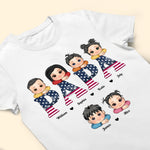 Dad Papa Vintage American Flag Happy 4th Of July - Personalized Shirt