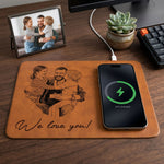 Dad Sketch Line Art Custom Photo Father's Day Gift For Dad, Husband - Personalized Charging Pad